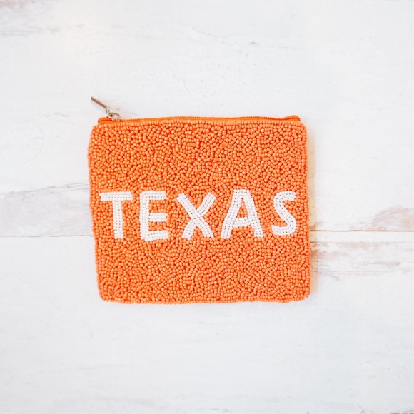 Beaded Texas Longhorn Collegiate Zip Wallet Game Day - Picture 1 of 1